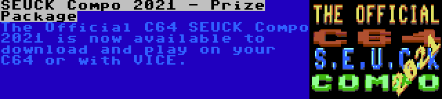 SEUCK Compo 2021 - Prize Package | The Official C64 SEUCK Compo 2021 is now available to download and play on your C64 or with VICE.
