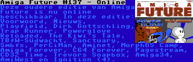 Retro Commodore | De webpagina retro-commodore.eu heeft vele scans van hoge kwaliteit beschikbaar. De meest recente scans zijn: Advanced Programming Techniques on the Commodore 64, Supercharge your Commodore C64, Software Projects C64, AMIGA for begyndere, EPROMbrænding på Commodore 64, MiAmiga and Southern Technologies Adverts, Amiga User Group 28 Oct. 1986, BYTE by BYTE PAL Systems Turnkey Chassis Expansion, Amiga 1200 Problemknuser, Amiga UNIX Draft manuals, Motorola MC68000 16-Bit Microprocessor User's Manual, Commodore 64 Computing, 386SX-LT User's Guide en Presentation av A500 och A500 plus.