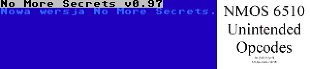 No More Secrets v0.97 | Nowa wersja No More Secrets.