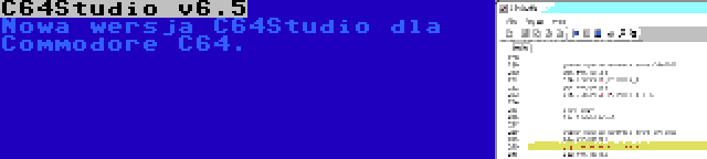 C64Studio v6.5 | Nowa wersja C64Studio dla Commodore C64.